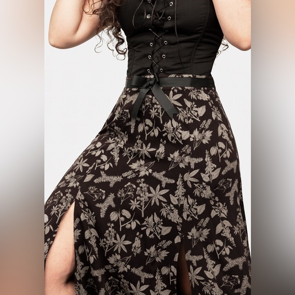 Disturbia Poisonous Plant Split Midi Skirt US 8 / UK 12 - Picture 5 of 11